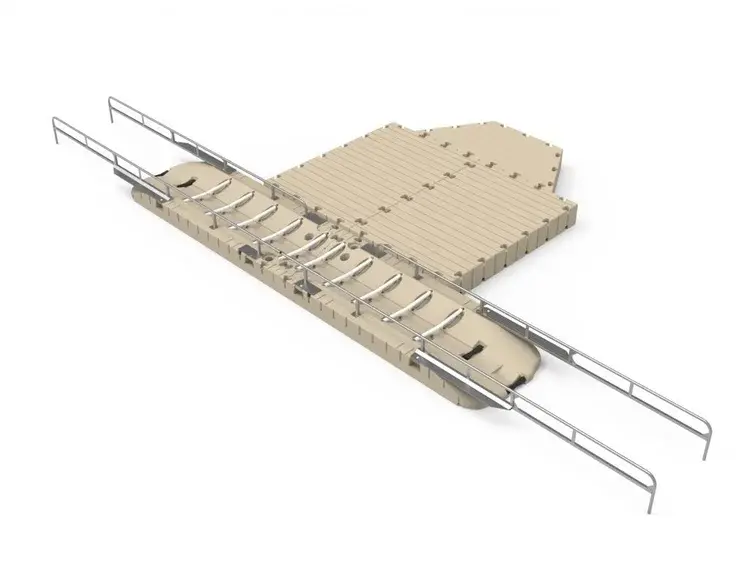 EZ Dock commercial kayak launch with rails and rollers